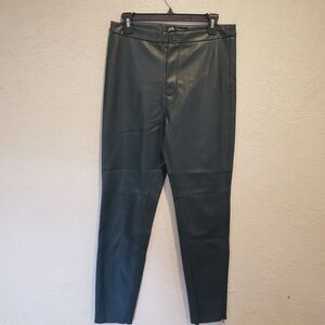 zara womens faux leather skinny pants size l